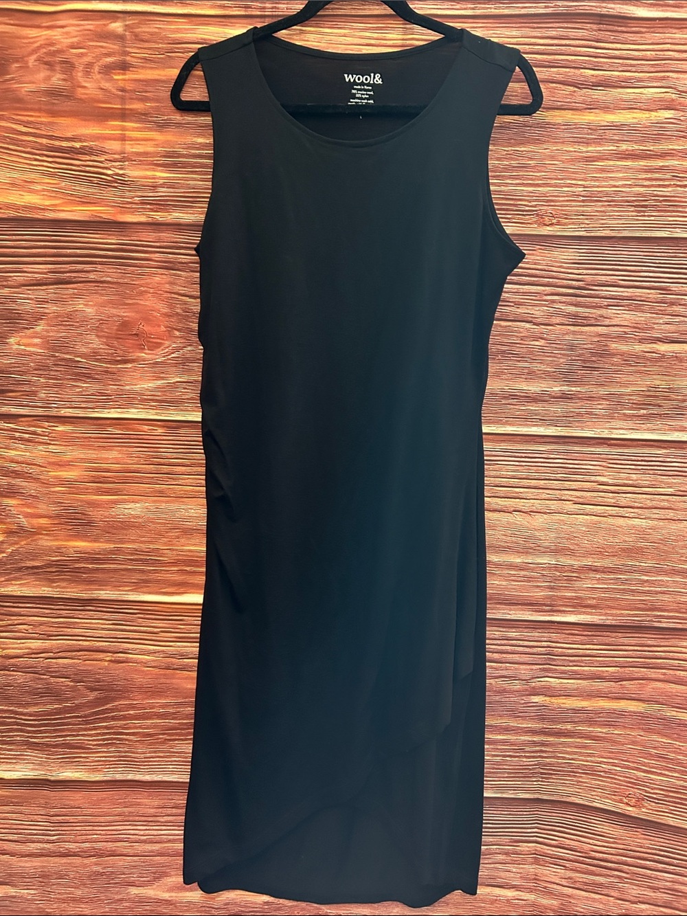 Wool& Co. Classic Sleeveless Black Midi Dress | Large